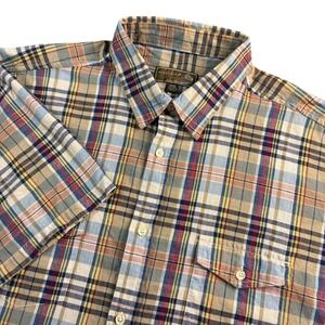 Siegfried Vintage Shirt Men Multicolor Sz 2XL Polo Short Sleeve Pocket Plaid NWT